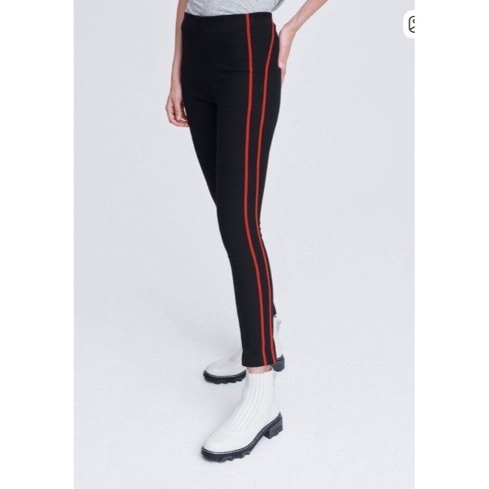 Rag And Bone Simone Pants Equestrian Stretch Black With Red Stripe Size 6 NWT